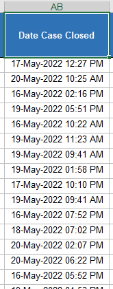 Excel source date and time
