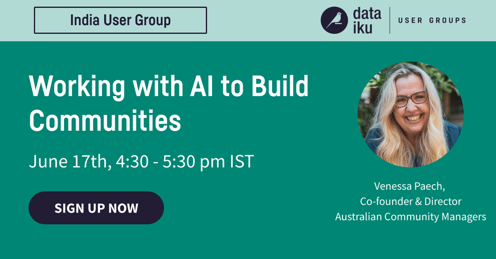 Banner for  the event "Working with AI to Build Communities" on June 17th 2022