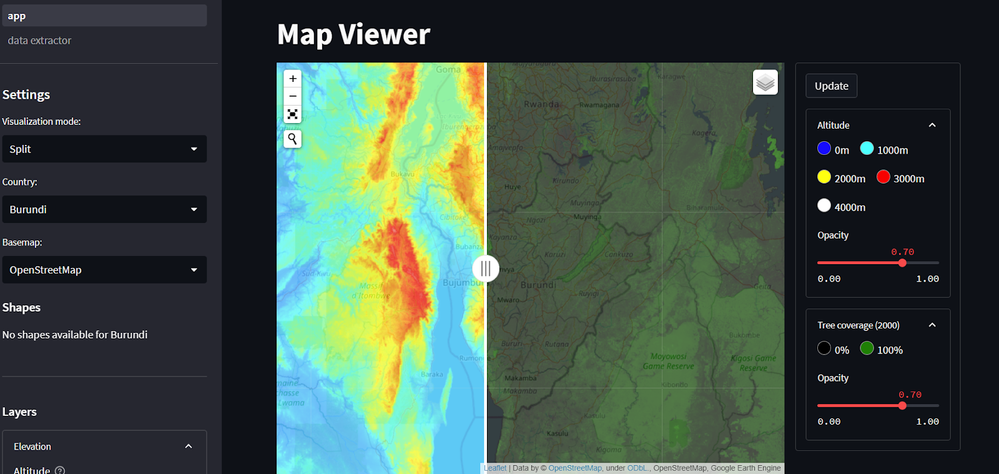 Screenshot of the Map Viewer